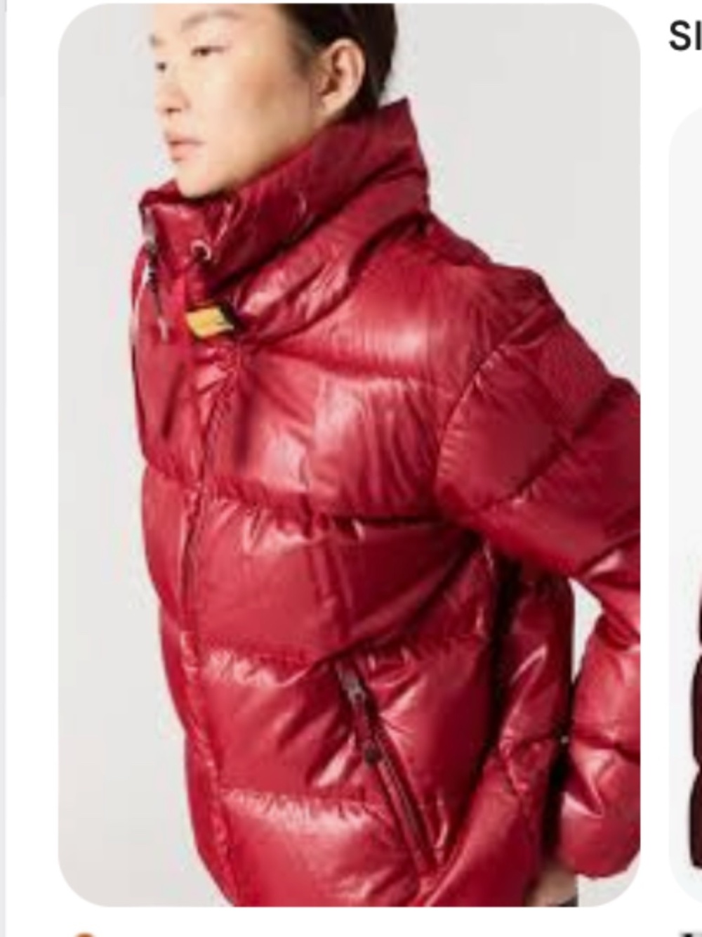 Parajumpers XS high neck quilted jacket glossy red polyamide down filled nwt - Picture 4 of 10